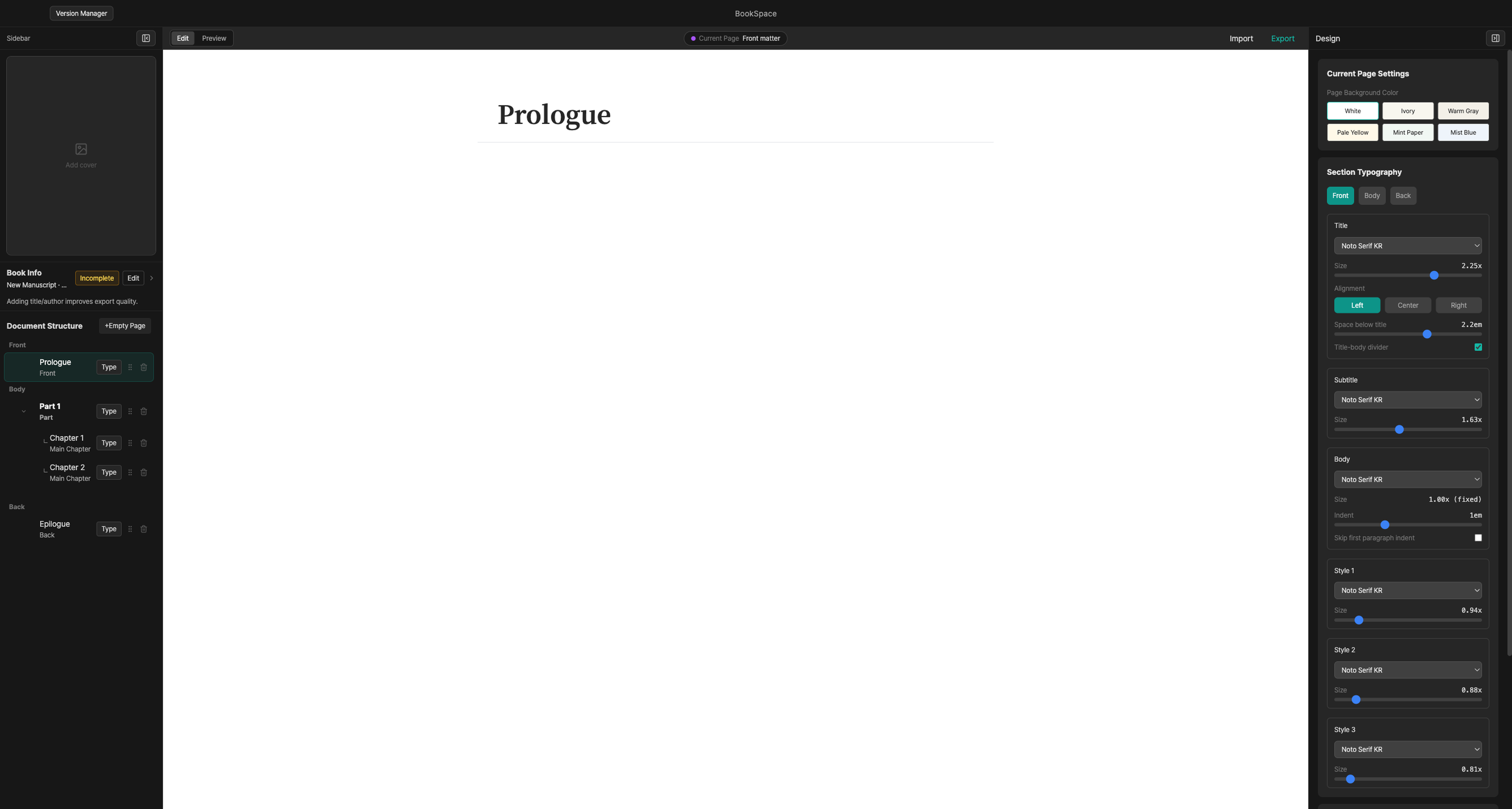 BookSpace App Screenshot